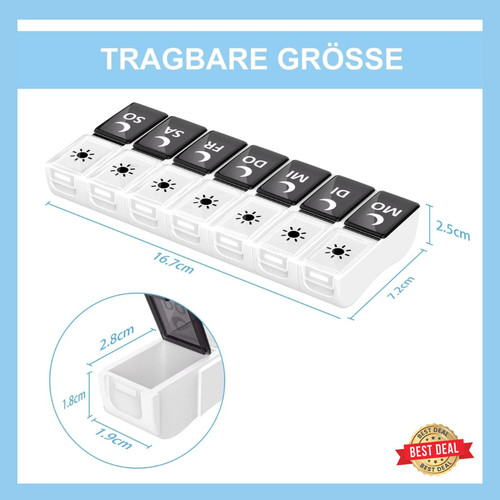 Tablettenbox tage fächer - tage, 2