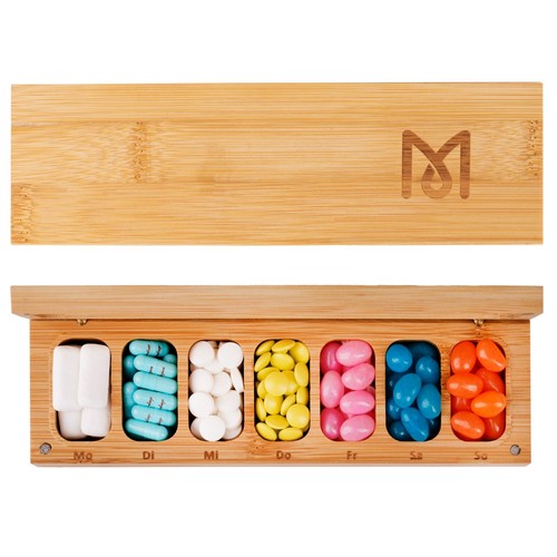 Tablettenbox tage aus holz - holz,