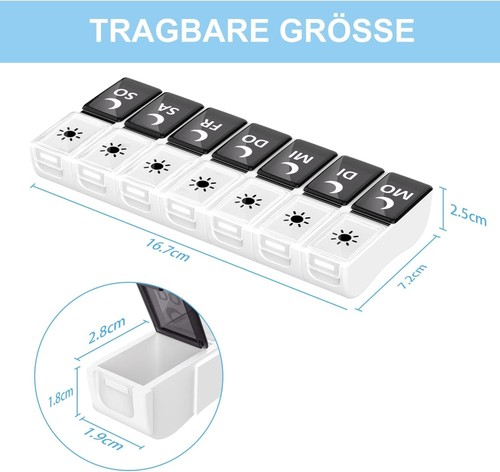 Tablettenbox tage fächer - tablettenbox,
